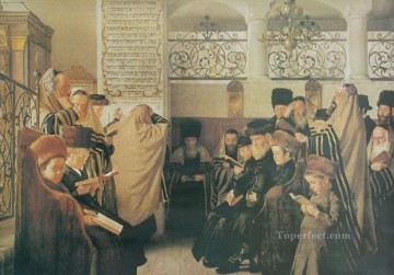  sidor Painting - Day of Atonement Isidor Kaufmann Hungarian Jewish